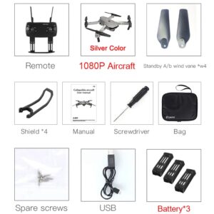 Foldable Design RC Quadcopter with Camera - S 1080P 3B with bag, United States